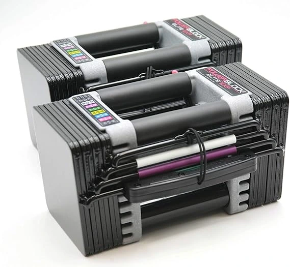 Dumbbells, Power block adjustable DBs, 5-50bs